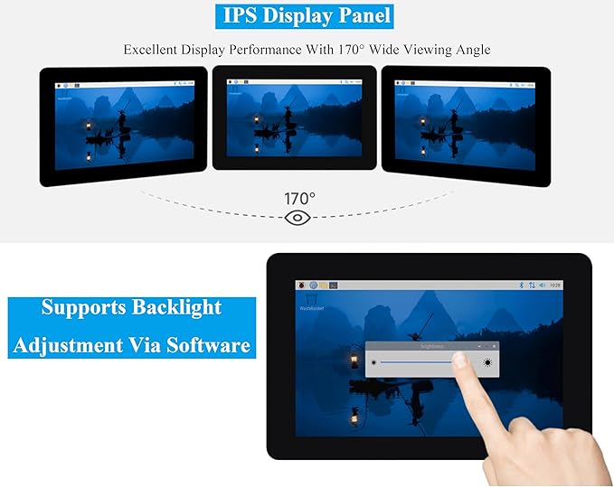7inch DSI Capacitive Touch Screen Compatible with Raspberry Pi 5/4B/3B+/3B/RK3506-Lyra/RK3576/ESP32-P4 720×1280 IPS Display 10-Point Touch Anti-Fingerprint Process