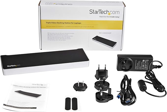 StarTech.com Triple Monitor USB 3.0 Docking Station 2x 4K DisplayPort &amp HDMI USB Type A Universal Laptop Dock Windows/Mac TAA