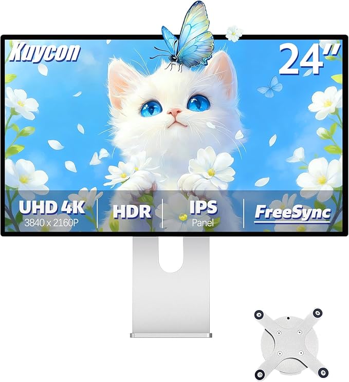 P24U 23.8 inch UHD (3840 x 2160) 4K 185 PPI Monitor IPS Black Panel 99% sRGB 98% DCI-P3 True 10-bit Color HDR10FreeSync1200:1HDMIDPVESA1 yr Warranty (Minimalist - with Stand)
