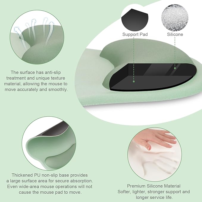 MOSISO Wrist Rest for Keyboard Mouse Pad Set Large Gaming Deskpad&ampCircle Curved Mousepad&ampKeyboard Wrist Rest&ampCoaster Ergonomic Non-Slip Mousepad&ampEasy Typing Pad with Silicone Lining