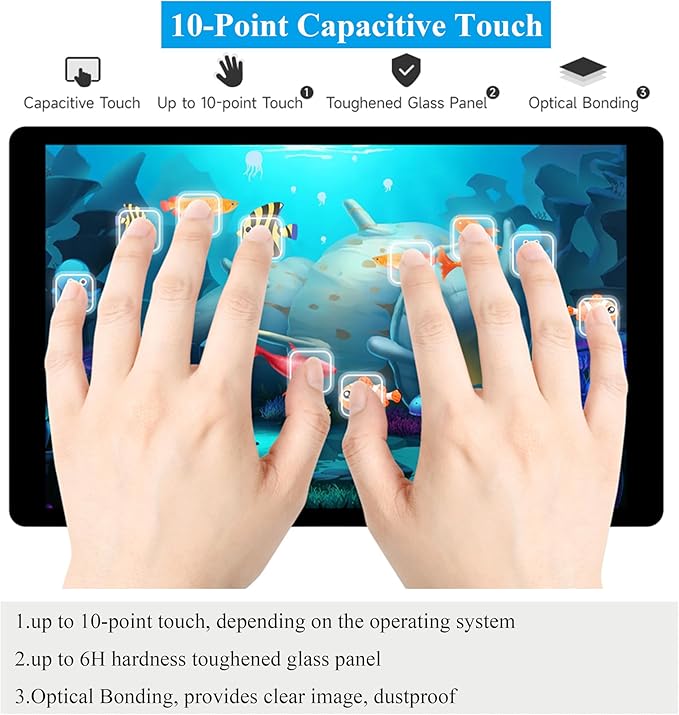 7inch DSI LCD Compatible with Raspberry Pi 5/4B/CM4/3B+/3A+/3B/Compute Module 5/CM5/CM4/CM3+/CM3 1280 x 800 Capacitive Touch Screen IPS Display Optical Bonding Toughened Glass Panel 10-Point Touch