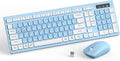 Wireless Keyboard and Mouse Combo Full-Sized Wireless Keyboard and Adjustable DPI Mouse 2.4GHz USB Receiver Keyboard and Mouse for PC Windows Desktop Laptop (Sky Blue-A)