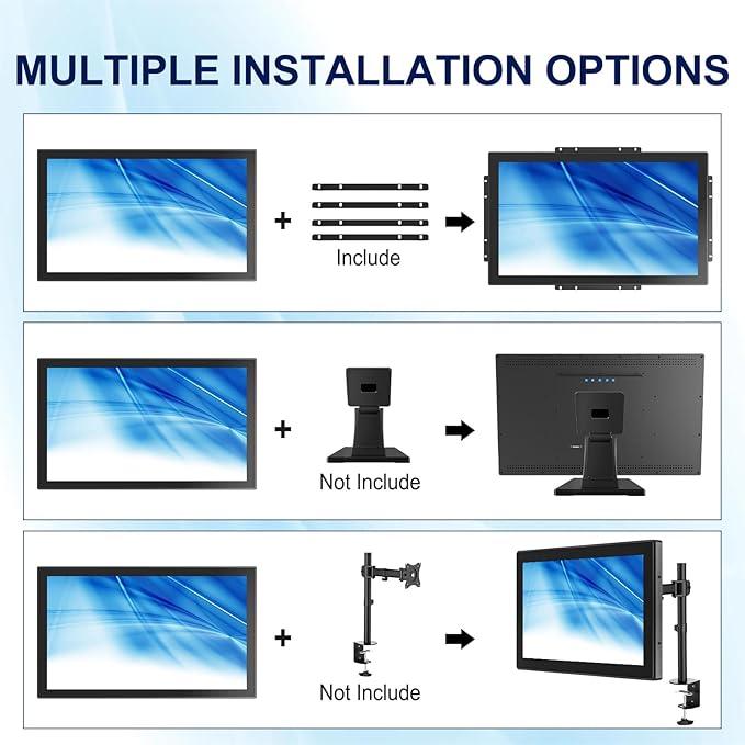 21.5 Inch FHD Capacitive Touch Screen Monitor10-Point Multi-Touch Industrial Display with HD-MIVGAVESA Mounting Open Bracket InstallationOpen Frame Touch Monitor