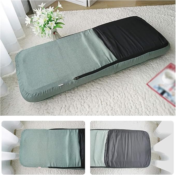 ELEFOCUS Folding Sofa Chair Folding Floor Chair Foldable Computer Chair Easy to Remove and Wash for Bedroom Living Room(Huise)