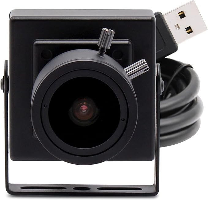 SVPRO Manual Zoom Focus USB Camera 2.8-12mm Varifocal Lens 2448P HD USB Web Camera 8MP High Definition with Sony IMX179 Sensor M12 Mount Lens Portable USB Camera with Metal Case and Bracket