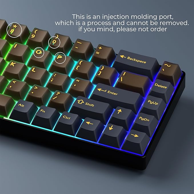 XVX Double Shot PBT Keycaps Set 216 Keys Cherry Profile Custom Keyboard Keycaps Jade Translucent Key caps Compatible with 61/64/68/84/87/100/104/108 ANSI and ISO Layout Mechanical Keyboard
