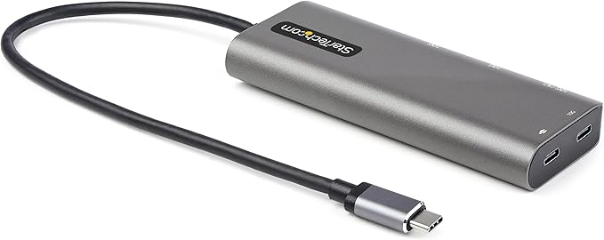 StarTech.com USB C Multiport Adapter - USB-C to HDMI or Mini DisplayPort 4K 60Hz 100W Power Delivery Pass-Through 4-Port 10Gbps USB Hub - USB Type-C Mini Dock - w/ 12 Attached Cable (DKT31CMDPHPD)