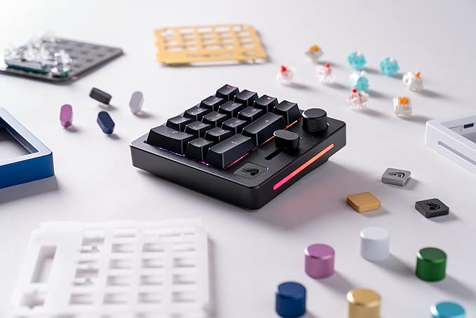 GLORIOUS GMMK Macro Pad - Black Mechanical Numpad - 10 Key USB Keypad - Hotswap Programmable Volume Knob RGB Backlit Wired &amp Wireless Bluetooth- Gaming Keyboard Number Pad