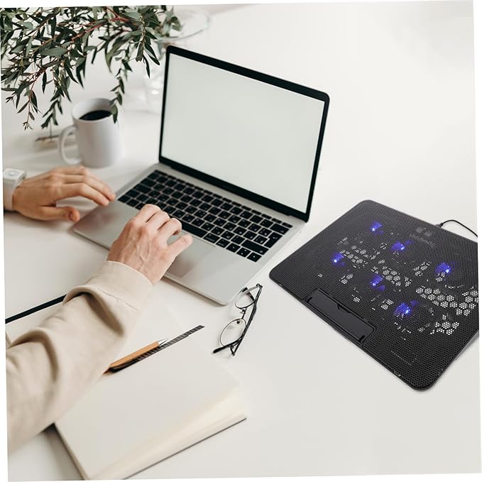 HOMSFOU Laptop Cooling Pad Laptop Stand Quiet Fan USB Powered Cooler for Efficient Heat Dissipation for Home Office Use
