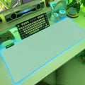 JMIYAV Green RGB Gaming Mouse Pad 31.5x12 Inch PC XL Large Glowing Led Light Up Desk Pad Non-Slip Rubber Base Computer Cute Mousepad Mat Desk Accessories Gaming Setup