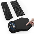 Ergonomic Mouse Pad and Keyboard Wrist Rest Support Set Massage Design Mousepad for Carpal Tunnel Pain Relief Memory Foam Non-Slip PU Base for Computer Desk Black