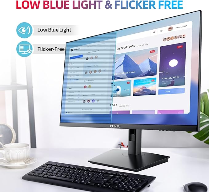 27 Inch Touchscreen Monitor 10 Point Touch FHD 1080P 60Hz Nano IPS Screen 100% SRGB VESA Wall Mountable Tilt Adjustment VGA HDMI for PC Laptop Business &amp Work Station