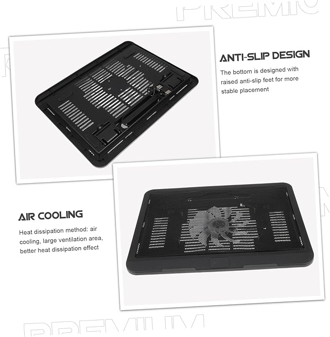 Ergonomic Laptop Cooling Pad with Silent LED Fans Ultra-Thin Computer Stand for Gaming and Office Laptops Quiet Cooler for Heat Dissipation