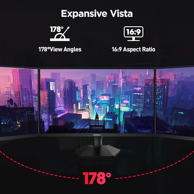 KOORUI 27 Inch Gaming Monitor 1440p 320Hz Fast IPS PC Monitor 1ms HDR400 98% DCI-P3 PIP/PBP Mode Adaptive Sync Compatible Ergonomic Stand HDMI 2.1 &amp DisplayPort 1.4 VESA Mountable G2721E