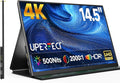 UPERFECT 4K Portable Monitor 14.5 UHD 3840x2400 Laptop Display with Smart Cover 16:10 Matte IPS Screen 100% sRGB 1.06 Billion Colors 500 Nits Brightness Metal Frame for PC/Mac/Phone
