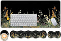 Keyboard Wrist Rest and Mouse Pad Set31.5x11.8 Inches Desk MatWaterproof Non-Slip Ergonomic Wrist Support for Pain ReliefExtended Desk Protector for Office Home GamingWeeds