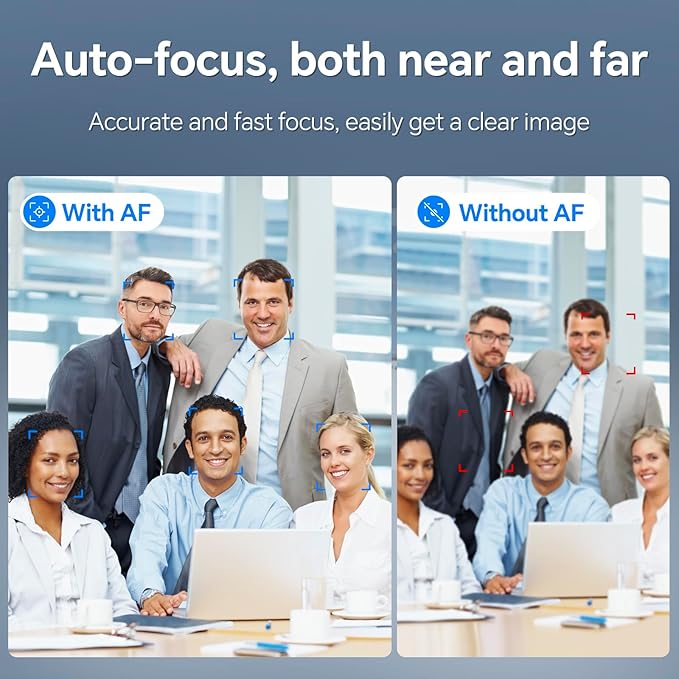 4K Webcam for PC &amp AI Presenter Tracking Gesture Control 95°/78°/65° FOV Plug &amp Play PC Camera with Privacy Cover for Laptop Zoom Teams