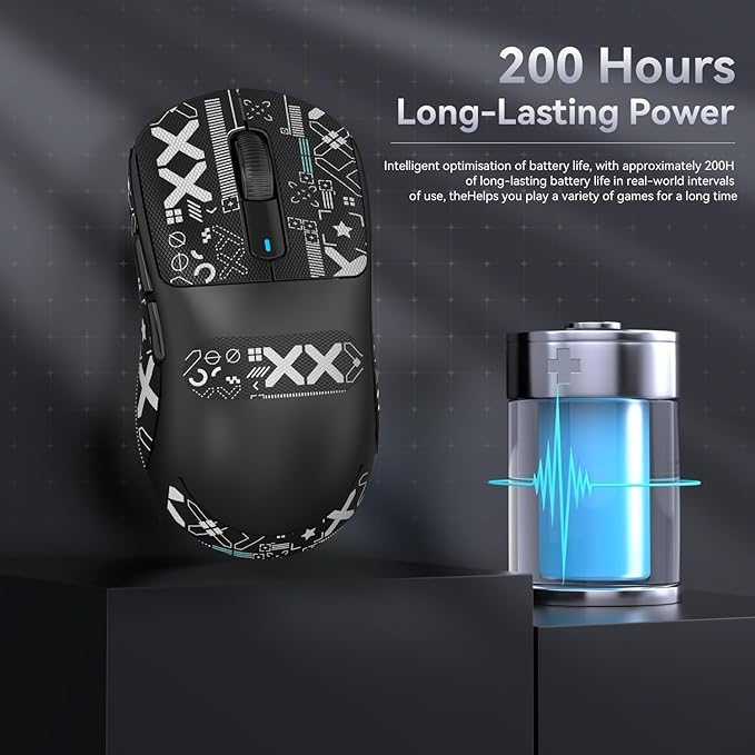 MAMBASNAKE Attack Shark X3 Wireless Gaming Mouse 49g Ultralight PixArt PAW3395 26000 DPI Bluetooth/2.4Ghz /Wired Tri-Mode 200Hrs Rechargeable Battery Kailh GM8.0 Switch for PC/MAC/Win Black&ampT