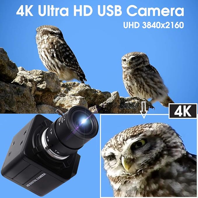 SVPRO 4K Ultra HD Webcam - 5X Optical Zoom 3840x2160@30fps UHD USB Camera with Sony IMX317 Sensor for Mac/Window/Linux