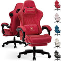 GTPLAYER ACE-PRO Music Gaming Chairs – Built-in Speakers App Support &amp Bluetooth Control Computer Game Chairs with Footrest for Adults Ergonomic Reclining Linkage Armrest Cherry Red 【Velvet】