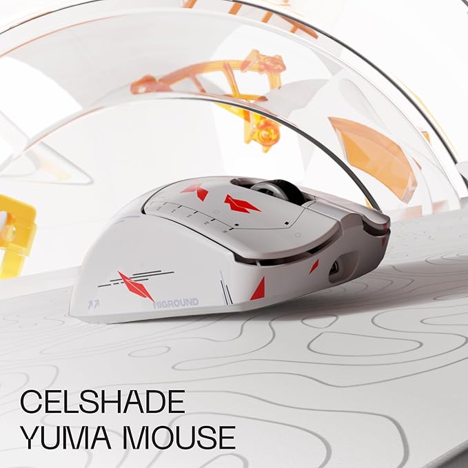 Higround Yuma Wireless Mouse - Radar Lightweight Gaming Mice PIXART 3395 Sensor 26K DPI 650 IPS 50G Acceleration Up to 70 Hours Battery Life 4KHz Wireless Polling Rate with Motion Sync