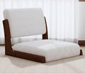 BTZHY Floor Chair Wooden Portable Floor Chair Japanese Style Legless Tatami Chair with Back Support Home Bay Window Lazy Chair Meditation Floor Seating for Living Room Bedroom(White 2)