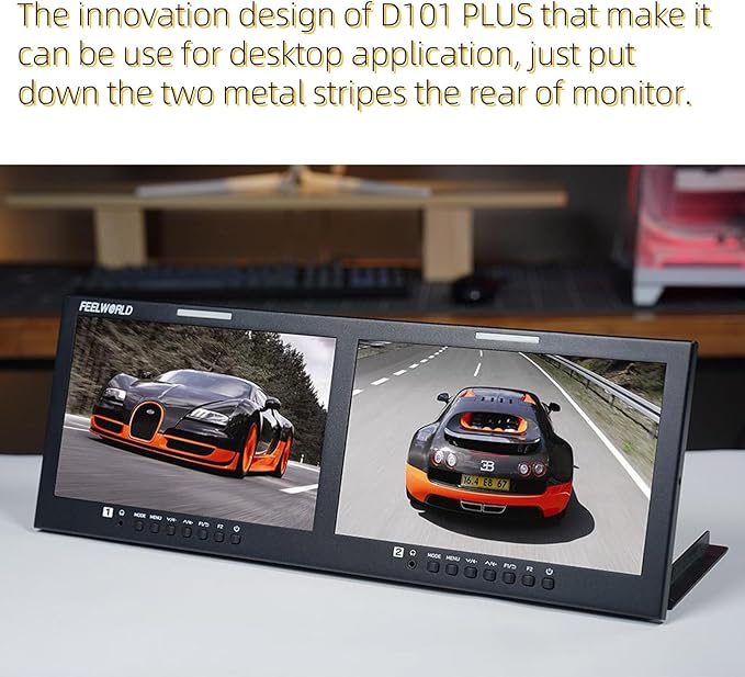 D101 Plus Dual 10.1 4RU Rackmount Monitor 4K HDMI SDI 1920x1200IPS Intuitive Buttons + New menu Interface