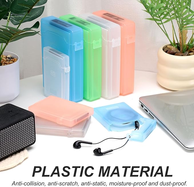 PATIKIL 6.5 x 4.5 Hard Drive Disk Case 5Pcs Plastic Hard Disk Storage Box Portable Anti-Static Case for 3.5 External SSD HDD Blue