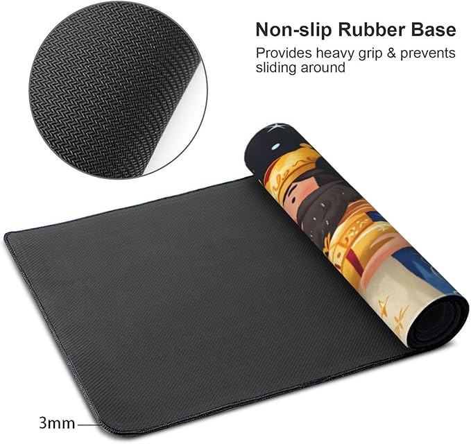 XXL Gaming Mouse Pad Extended (35.5X16) Three Wise Men Large Non-Slip Desk Mat Water-Resistant Keyboard Mousepad for Office &amp Home