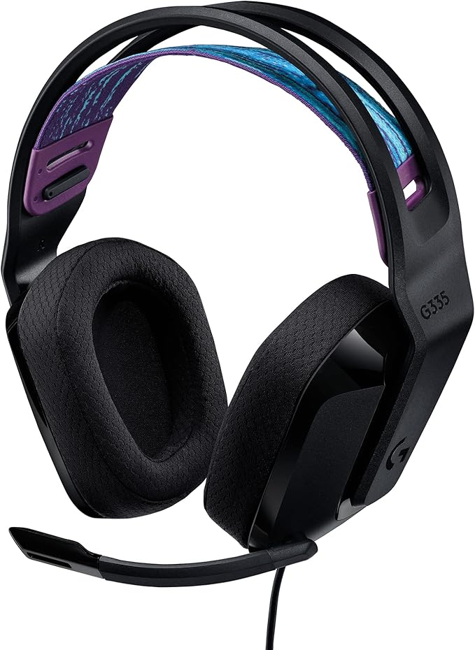 Logitech G335 Wired Gaming Headset with Flip to Mute Microphone 3.5mm Audio Jack Memory Foam Earpads Lightweight Compatible with PC Playstation Xbox Nintendo Switch – Black (Renewed)