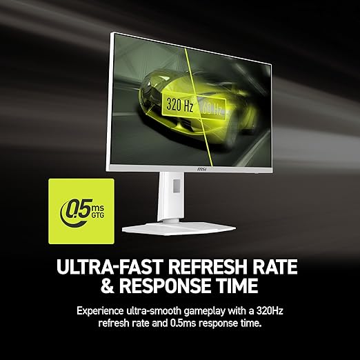 msi MAG 274QRFW X32 27-inch 2560 x 1440 (QHD) Gaming Monitor 320Hz Adaptive Sync HDR Ready HDMI VGA Port VESA Mountable Tilt 4-Side Slim Bezel 0.5ms White