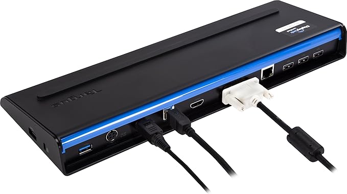 Targus Universal Dual Video Laptop Docking Station with Charging Power Audio DVI/VGA/HDMI Connectivity 2 USB 3.0 Ports &amp 4 USB 2.0 Ports for PC Mac &amp Android (ACP71USZ)
