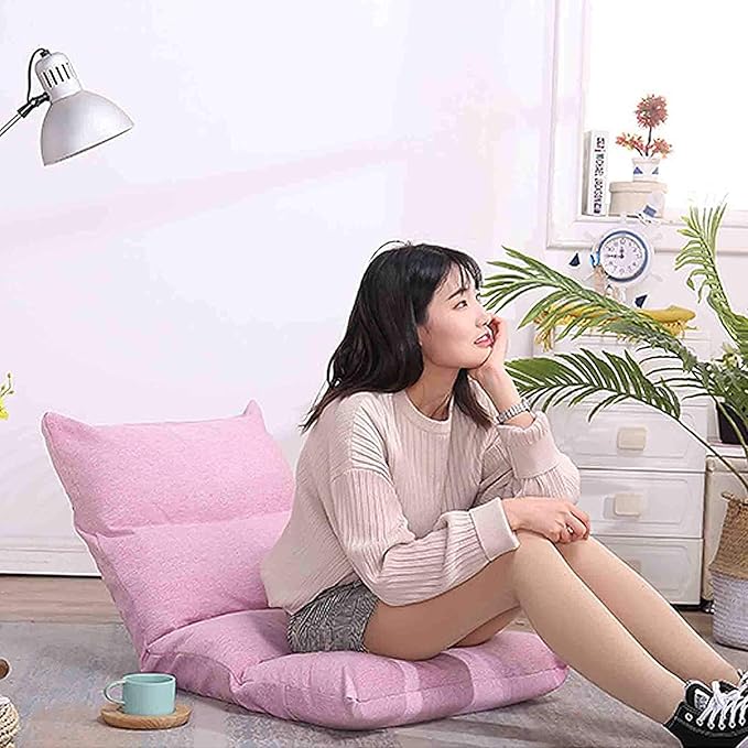 Floor Gaming Chair Fold Up Balcony Chair Tatami Mat Window Seat Cushion Back Support Chair Ergonomic Cushions for Bed (Color : Brown)