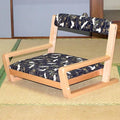 BTZHY Floor Chair Wooden Tatami Floor Chair with Backrest and Armrests Meditation Floor Chair Living Room Floor Chair Portable Legless Chair(Blue Crane)