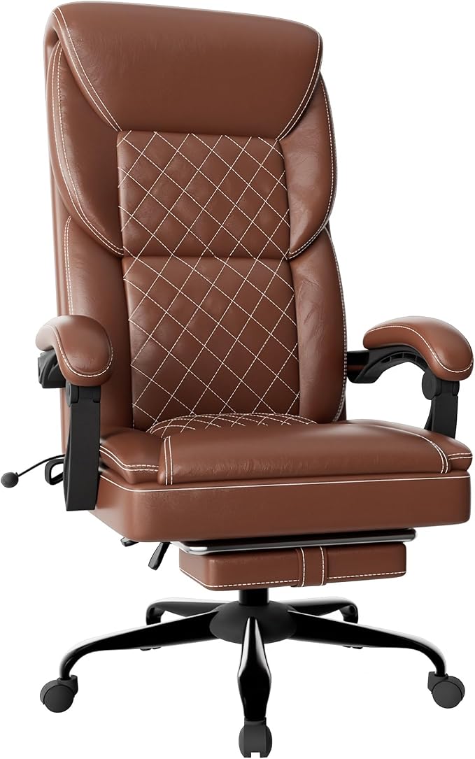 Gaming Chair Office Chair with Inflatable Lumbar Support Ergonomic Comfortable Wide Computer Chair with Footrest and Linked Soft Armrests High Back 3D Enveloping Seat Cushion