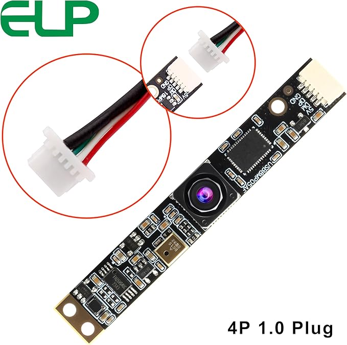 ELP 8mp USB Camera Module with Microphone 4K PC Camera for Computer 2448P Lightburn Camera for Laser Engraver Mini Strip Web Camera CCTV USB Security Camera for Raspberry Pi (102° no Distortion Lens)