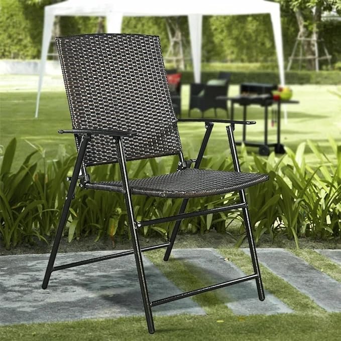 Office Chair Gaming Chair Computer Chair 4 Piece Brown Folding Chair Furniture Outdoor Indoor Camping Garden Pool
