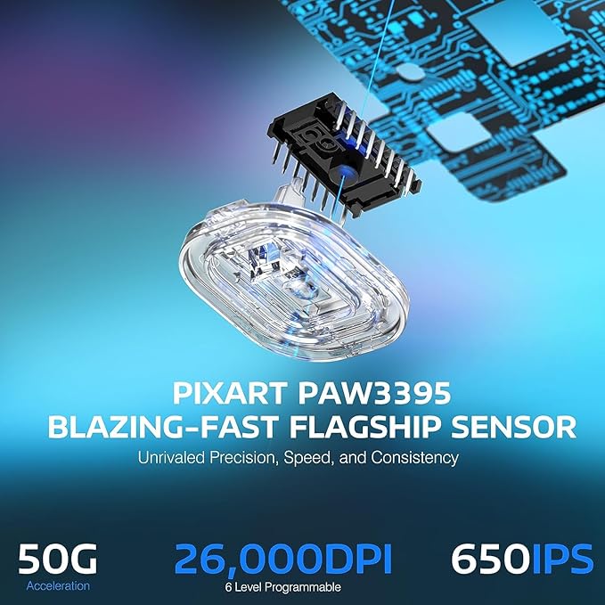 MANBASNAKE Attack Shark X3 Wireless Gaming Mouse 49g Lightweight Triple Mode Ergonomic Computer Mouse PAW3395 26K DPI Sensor 200h Battery Life Griptape Programmable Buttons for PC/Laptop/Mac/Win