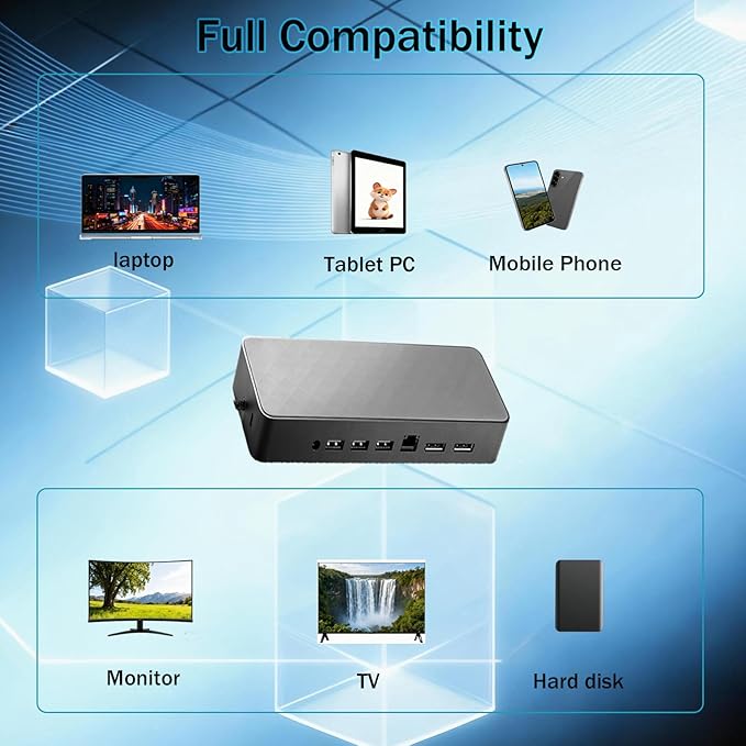 9in1 Universal Docking Station 2 Monitors(1MK33AA#ABA) Compatible with HP Universal Docking Station (1MK33AA#ABA) USB C Hub with 2xDPRJ45Max 90W PD3xUSB 2.01xUSB-C