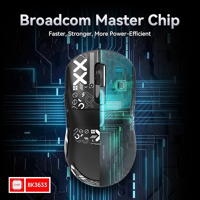 MAMBASNAKE Attack Shark X3 Wireless Gaming Mouse 49g Ultralight PixArt PAW3395 26000 DPI Bluetooth/2.4Ghz /Wired Tri-Mode 200Hrs Rechargeable Battery Kailh GM8.0 Switch for PC/MAC/Win Black&ampT