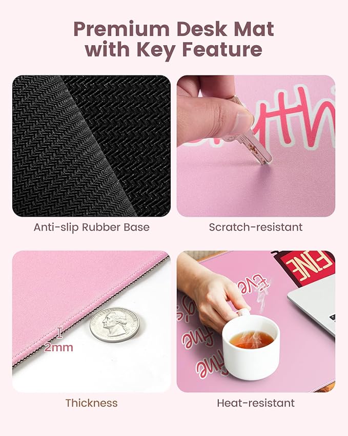 HAOCOO Funny Mouse Pad with Wrist Rest Ergonomic Mouse Pad with Wrist Support 4-in-1 Cute Desk Mat Set Keyboard Wrist Rest Office Desk Accessories