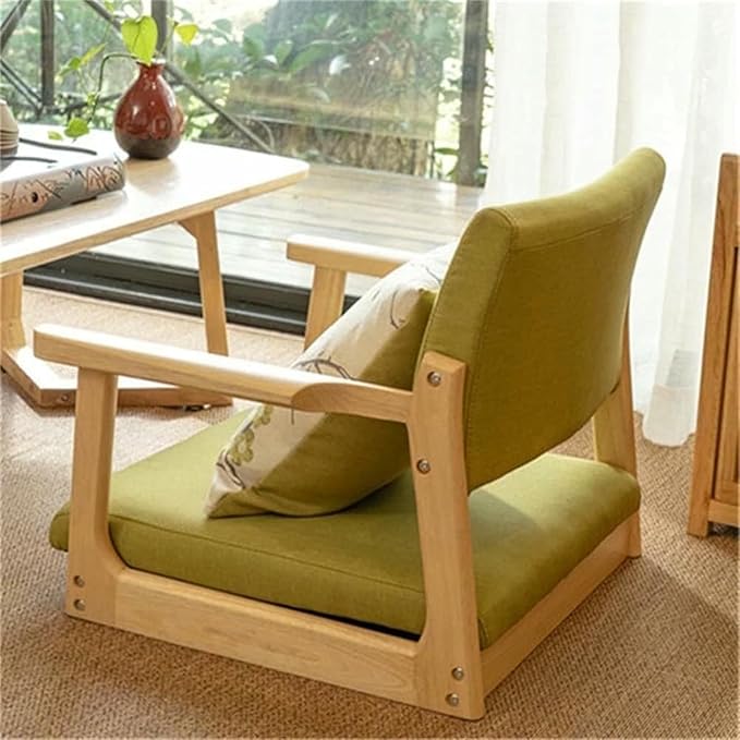 ELEFOCUS Home Work Chair Tatami Legless Floor Chair with Upholstered Cushion Multi-Functional Lounge for Living Room