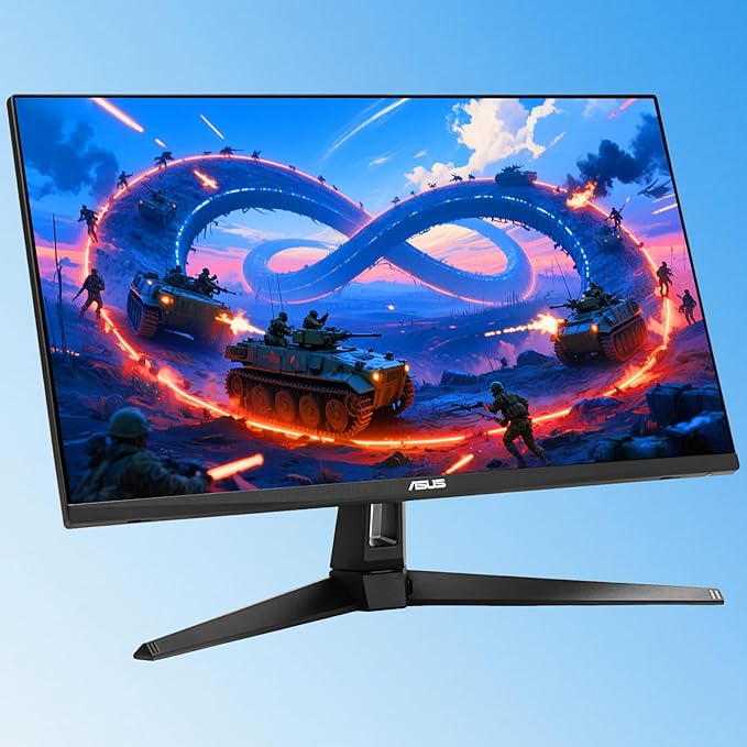 ASUS TUF Gaming 27 2K HDR Monitor - QHD (2560 x 1440) 180Hz 1ms Fast IPS 130% sRGB ELMB Speakers Freesync Premium G-SYNC Compatible DisplayPort &amp 2 x HDMI Tilt/Swivel VESA Black