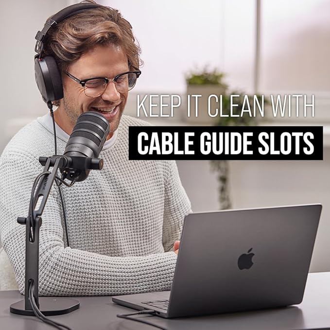 RØDE PodMic USB Versatile Dynamic Broadcast Microphone with XLR and USB Connectivity for Podcasting &amp DS2 Desktop Studio Arm for Microphones Cameras Smartphones Lights and Other Accessories