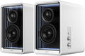Edifier QR65 Desktop Active Monitor with 2.75 Long-Throw Aluminum Diaphragm mid-Low Drivers Hi-Res Audio Brilliant Light Effects 70W Output Power Bluetooth Speakers with Stands - White