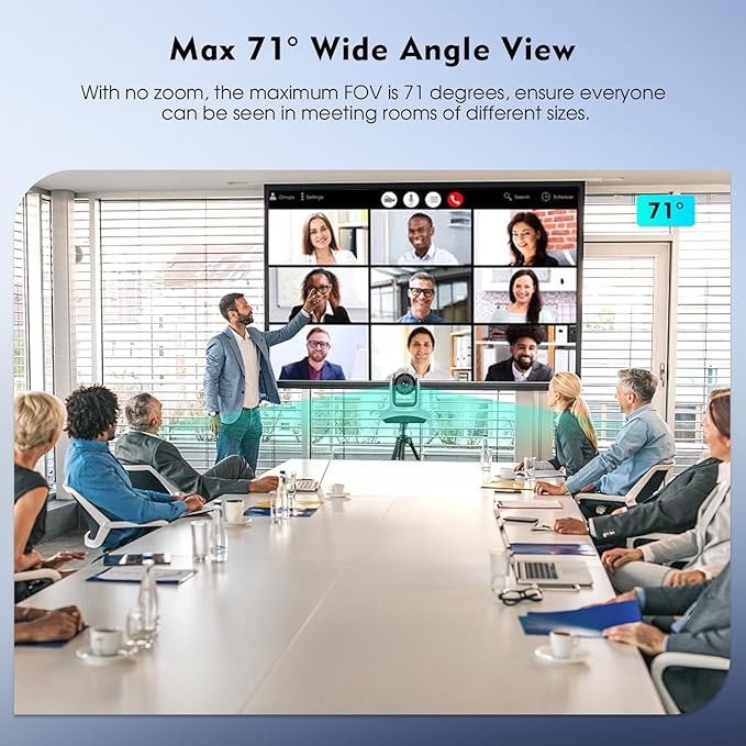 TOALLIN Wireless PTZ Conference Room Camera 10X Optical Zoom 1080P Full HD Video Calling and Streaming Wireless Conference Webcam for Video Conferencing/Church Services Worship/Online Teaching