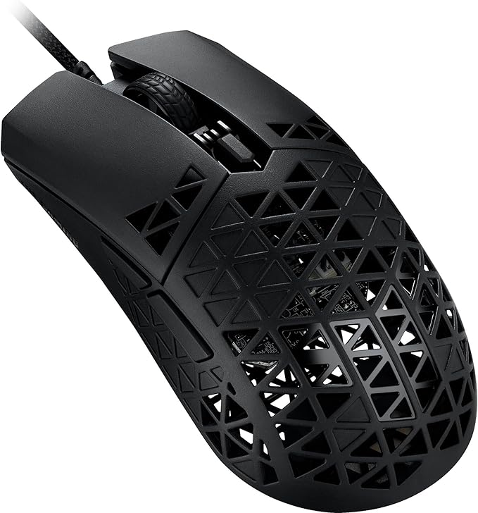 ASUS TUF M4 Air Wired Gaming Mouse - P307 Durable and Ultralight Air Shell Design 16000 dpi Optical Sensor Six Tactile programmable Buttons IPX6 Water Resistance Black Color