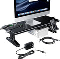 Computer Monitor Stand Riser for Desk with Usb Hub Charging30W/5Gbps Usb C Docking Station with Power4.4-5.7''Freely Height Adjustable with Phone HolderMonitor Stands Riser for PCLaptopPrinterTV