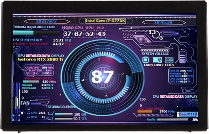 5in IPS Computer Temp Monitor USB Mini CPU Monitor Screen for AIDA64 PC CPU RAM Sensor Panel Display PC CPU RAM HDD Data Monitor for for Linux for