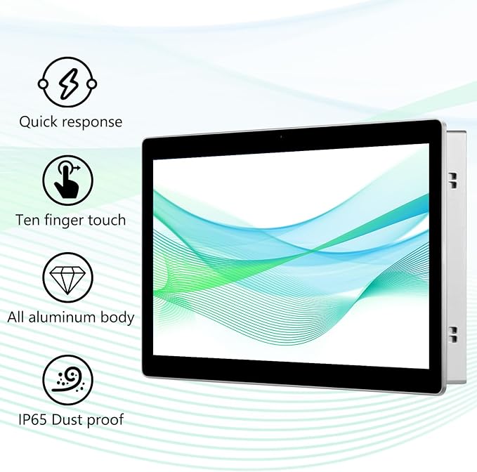 21.5 inch Aluminum Flat Embedded Industrial Touch Screen MonitorHDMI/VGA/DVI Interface Capacitive Touch Screen Monitor Supports 10 Points Touch1920 x 1080 @ 60Hz